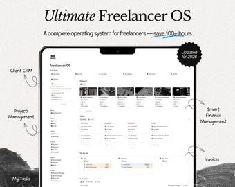 Painel de controle do Notion para freelancers: Modelo de gerenciamento de clientes e projetos