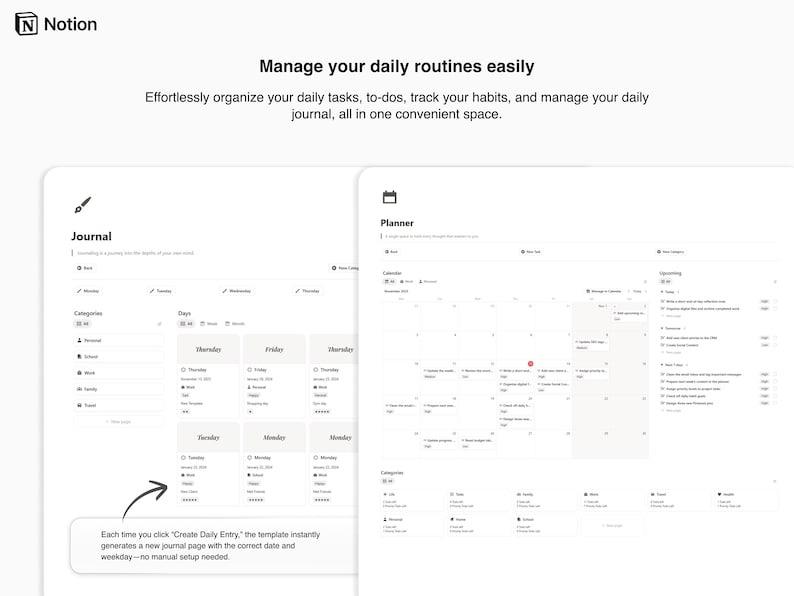 All-in-One Notion Life Planer, Habit Tracker, Ziele, Finanzen, Wellness & Tagesplanung Bild 5