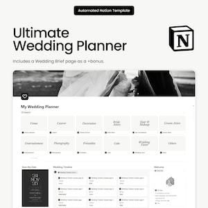 Notion Wedding Planner Template | Ultimate Bridal Organizer | Timeline, Budget, Checklist, Vendors, Honeymoon & Event Planning Tool