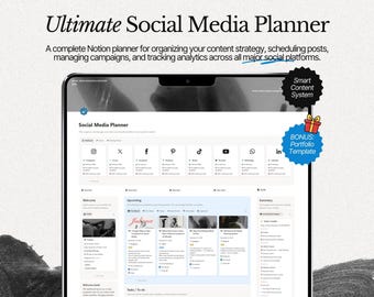 Social Media Planner Notion Template: Content Strategy & Post Scheduler