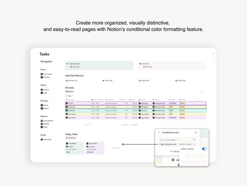 Notion Time Tracker Template: Track Projects, Clients & Billable Hours image 11