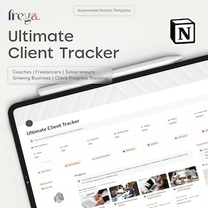 Notion CRM-clienttrackersjabloon Alles-in-één zakelijk dashboard | Beheer klanten, projecten en verkooppijplijnen voor freelancers en mkb-bedrijven