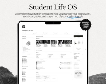 Student Life OS Notion Mall: Studie-, Uppgifts- och Akademiskt Planeringssystem