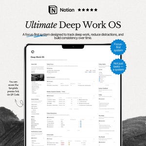 Modello Notion Deep Work OS – Sessioni di focus, abitudini e sistema di feedback