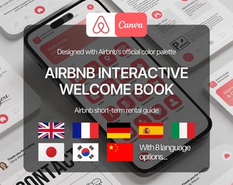 Interaktiv Airbnb-välkomstbok Canva-mall – Digital gästguide