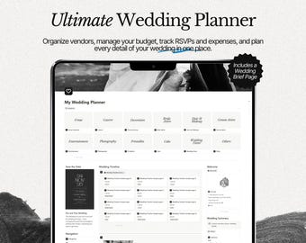 Hochzeitsplaner Notion Template: Budget, Gästeliste & Vendor Organizer