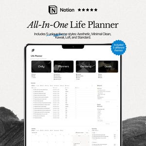 All-in-One Notion Life Planer, Habit Tracker, Ziele, Finanzen, Wellness & Tagesplanung Bild 1