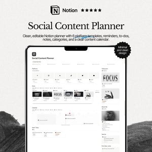 Notion Social Media Content Planner: Content Calendar & Marketing Dashboard image 1
