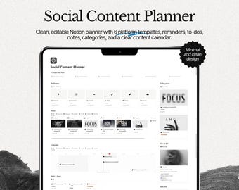 Notion Social Media Content Planner: Innehållskalender och marknadsföringsinstrumentpanel