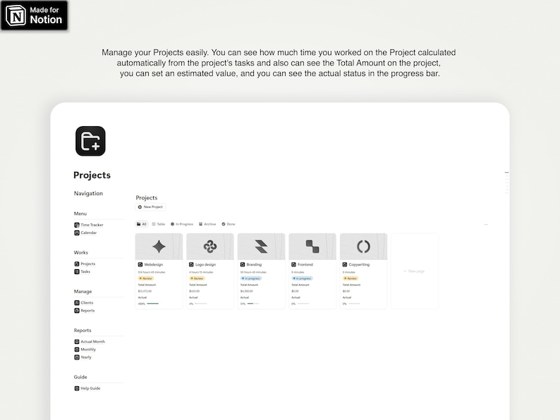 Notion Time Tracker Template: Track Projects, Clients & Billable Hours image 5