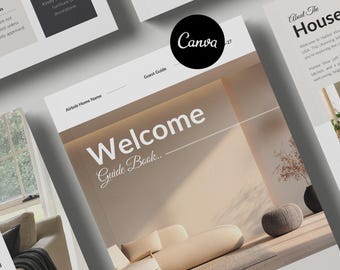 Lyxig Airbnb Välkomstbok Gästguide - Canva-mall