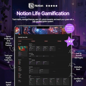 Notion Gamified Life Planner | Habit & Goal XP System