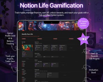 Planificador de vida gamificado Notion / Sistema de experiencia para hábitos y objetivos