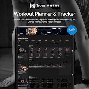 Notion Workout Planner: Fitness Tracker, Exercise Log & Health Dashboard