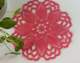 Napperon Crochet Rose Fuchsia - 36cm