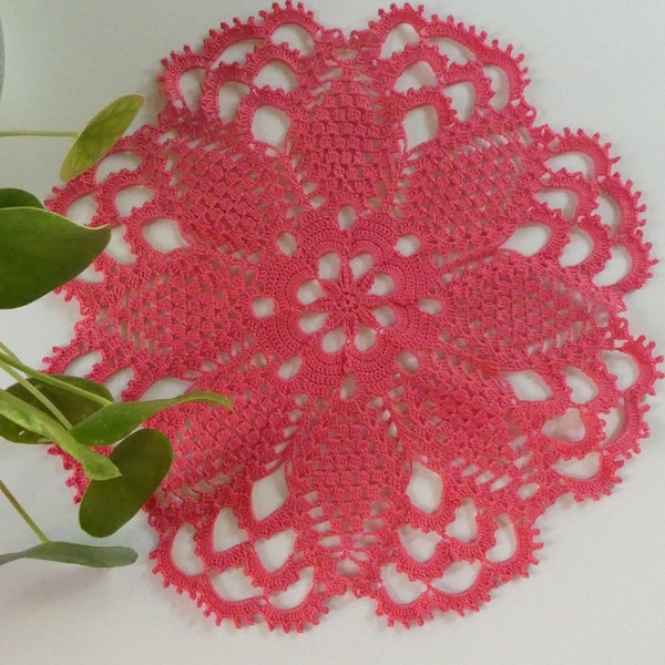 Napperon Crochet Rose Fuchsia - 36cm