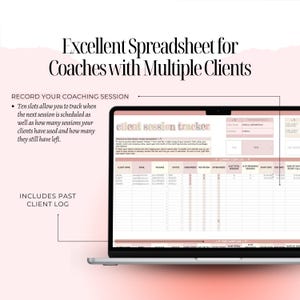 Client Session Tracker Spreadsheet for Coaches, CRM, Client Management ...
