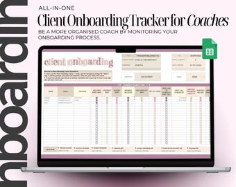 Client Onboarding Tracker Spreadsheet for Coaches, CRM, Client Management Google Sheets, Coach Spreadsheet, Coaching Tracker, Client List