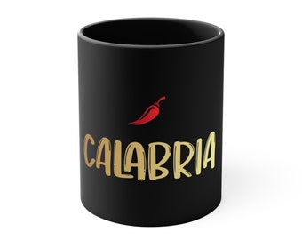 Calabria Pepper Italia Accent Coffee Mug, 11ozGift for Him, Gift for Her, Coffee Mug, Funny Mug, Italian Words, Italian Coffee