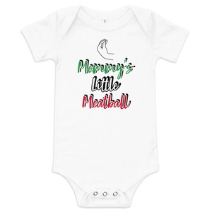 Macacão manga curta Mommy's Little Meatball Baby