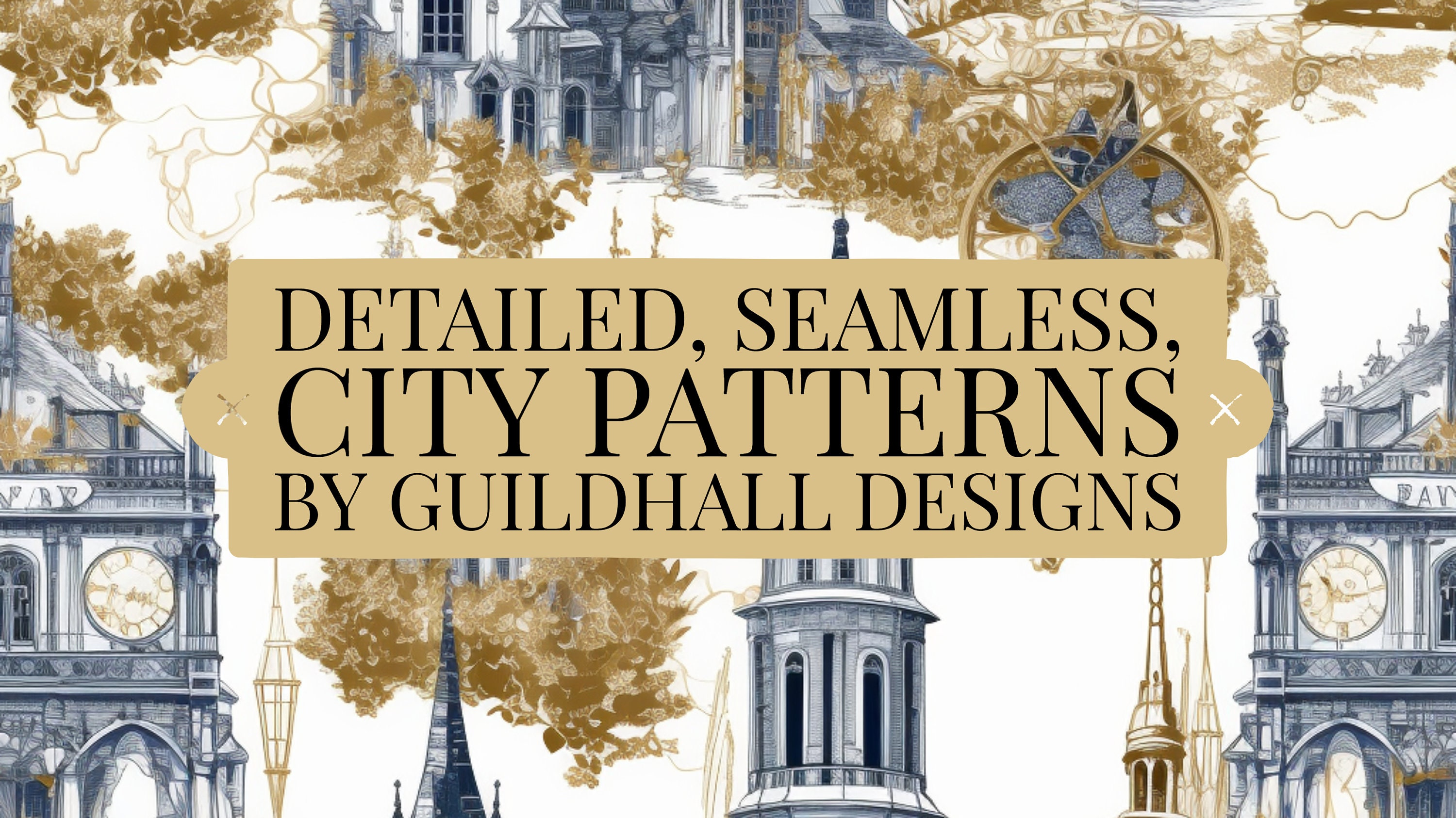 Modern Toile Cityscapes | 30 Seamless Patterns | Available for ...