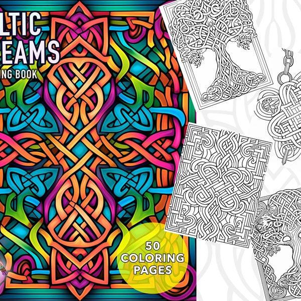 Celtic Dreams Coloring Book by Krazy Koloring -- 50 Pages of Celtic Knot Patterns, Trees & Pendant Designs to Color and Enjoy!