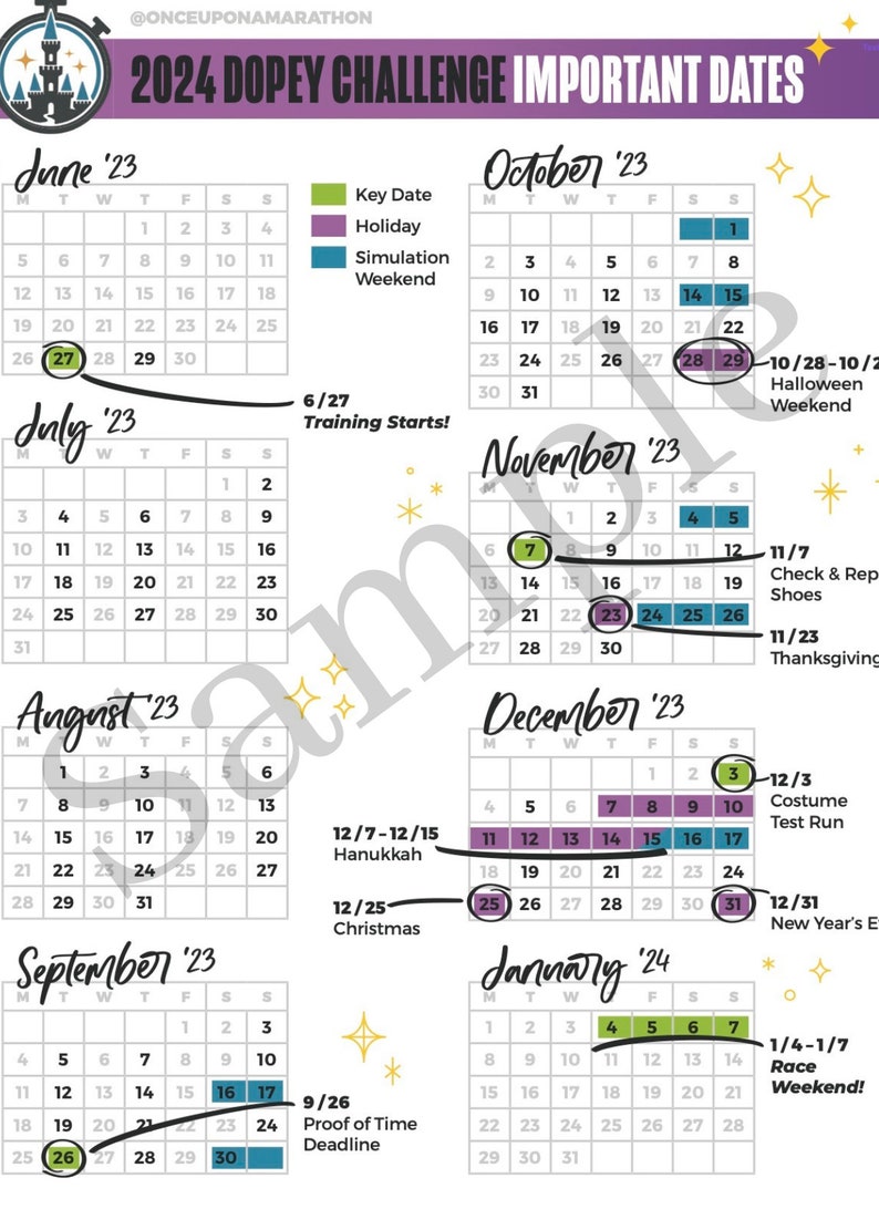 Dopey Challenge 2024 Training Plan Etsy