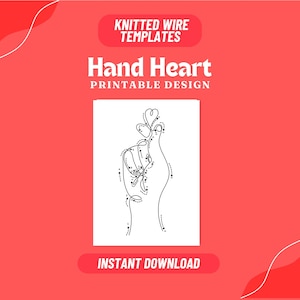 Plantilla para arte de alambre tejido con forma de corazón a mano, diseños para doblar alambre, plantilla para alambre tejido, decoración con forma de amor, tricotina, icord
