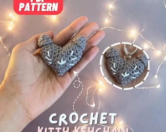 Kitty Keychain Crochet Pattern, Easy Beginner Crochet (PDF Pattern)