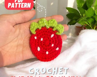 Flat Strawberry Crochet Charm Pattern: Beginner-Friendly (PDF Pattern)