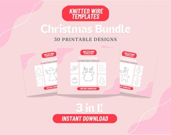 Mallpaket med jultrådskonst, 30 designer (PDF-mönster)