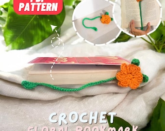 Floral Bookmark Crochet Pattern, DIY Crochet Flower Bookmark, Digital PDF Pattern, easy crochet patterns for beginners