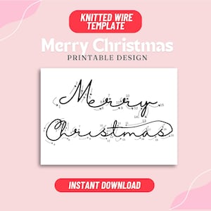 Plantilla de arte con alambre de Feliz Navidad, 2 diseños de letras dobladas con alambre, plantilla para plantilla de alambre tejido, decoración con formas navideñas, tricotina, icord