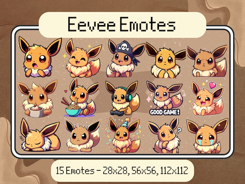 Eevee Twitch Emotes - Etsy
