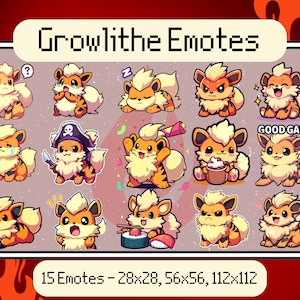 Growlithe Twitch Emotes