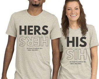Shirts voor paar, shirts voor hem en haar, jubileumshirt, jubileumcadeau, bijpassende shirts, shirt voor hem en haar, bijpassende T-shirt voor koppel
