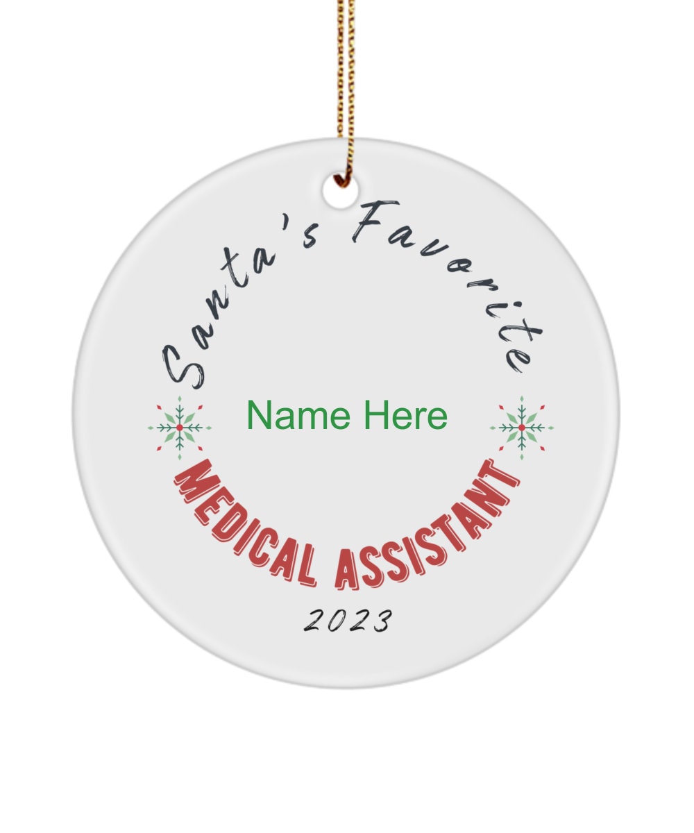 Santa's Favorite Medical Assistant Ornament, Personalized Ornament - Etsy