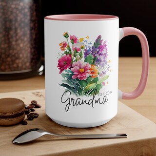 Tazza Divertente Per Future Nonna - Annuncio Gravidanza, 325 Ml, Ceramica Bianca E Nera