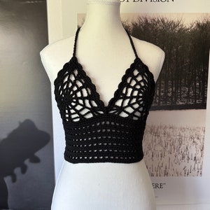 Spiderweb crochet bralette crop top, gothic, killstar inspired, black alternative festival bralette for goth girls, punks, alternative wear