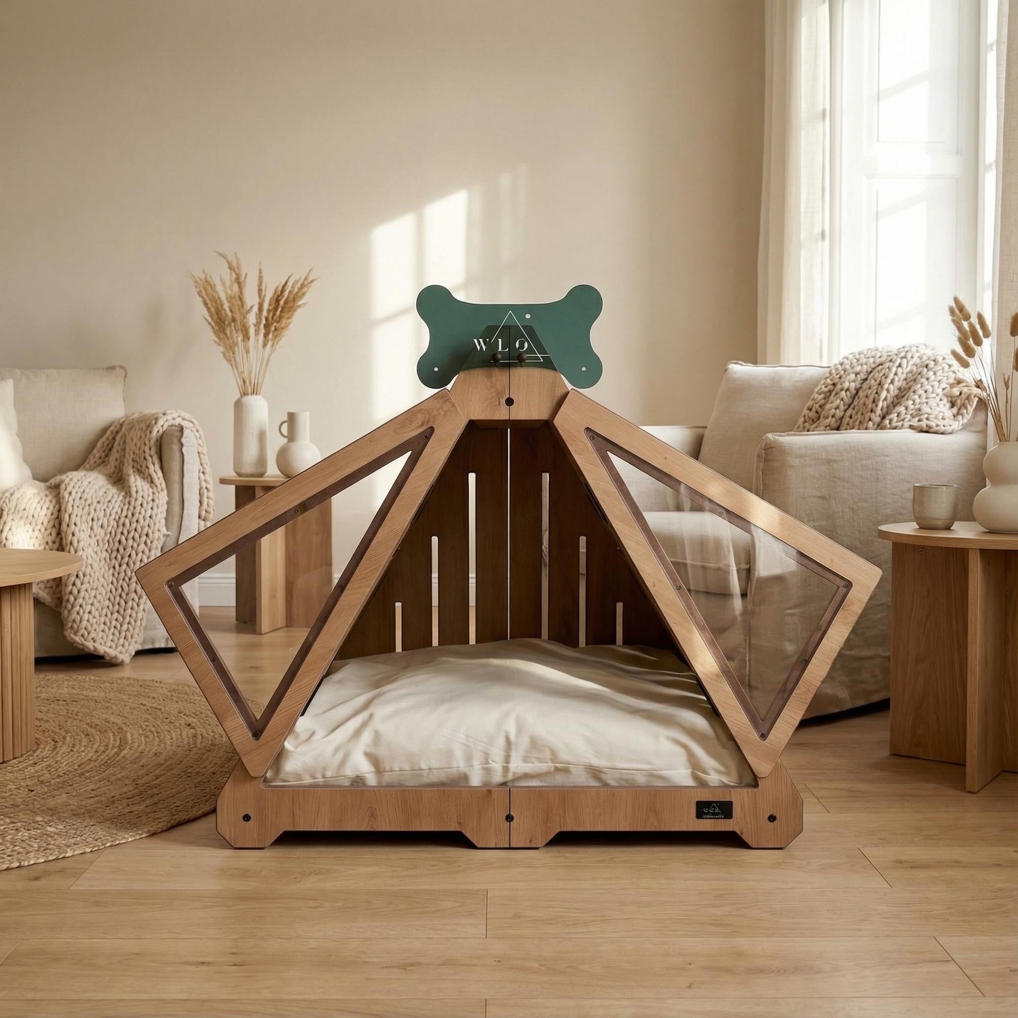 Buy WLO® Natural Oak Lakota Dog Crate | Indoor & Patio Dog Kennel