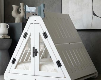 WLO® Pure White Lakota Dog Crate | Indoor & Patio Dog Kennel, Luxury Furniture
