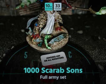 1000 Scarab Sons army set for Warhammer 40k (33 tokens) 10th edition