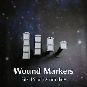 Marcadores de Ferimentos e Contadores de Danos — Suportes para Slots de Dados (1D6 a 4D6) para Jogos de Guerra