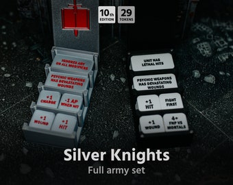 Silver Knights army set for Warhammer40k (29 tokens) 10th edition