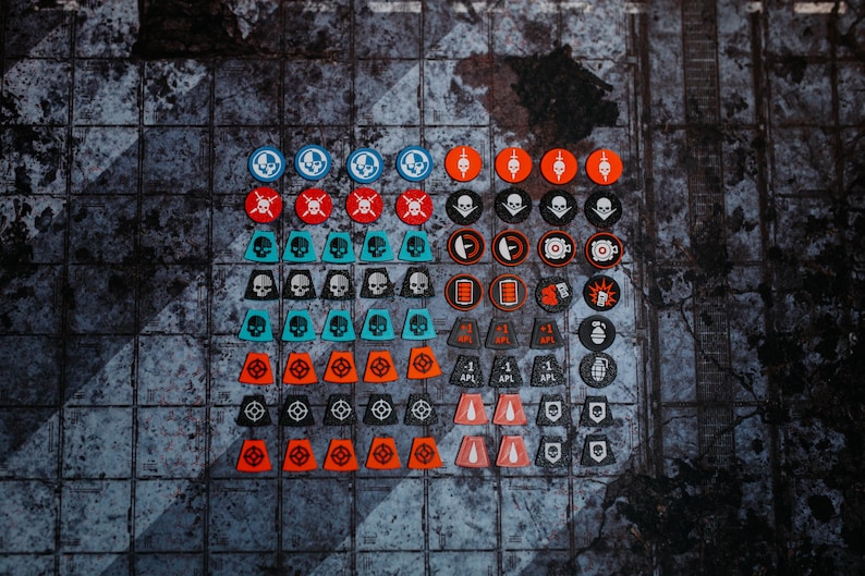 Tokens Game Color Universal Skirmish Token Set - Double Sided Tokens Made for 3rd (70pc ...