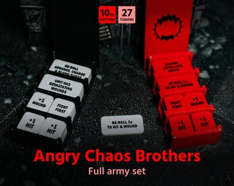 Angry Chaos Brother army set for Warhammer 40k (27 tokens) 10th edition
