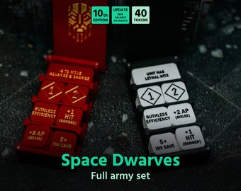 Space Dwarf army set for Warhammer40k (40 tokens) 10th edition