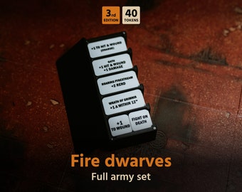 Fire Dwarves army set for AoS (40 tokens) 3d edition