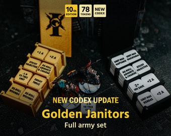 NEUER CODEX Golden Janitors Armee-Set für Warhammer40k (78 Tokens)