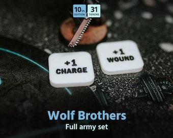 Wolf Brothers army set for Warhammer 40k (31 tokens) 10th edition